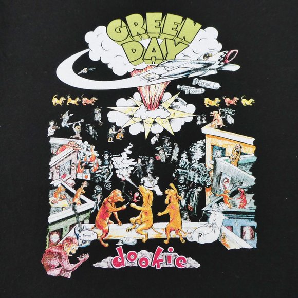 Green Day Dookie Album Tee T Shirt Black Rock Band Tour Concert Large Graphic L - Picture 2 of 7